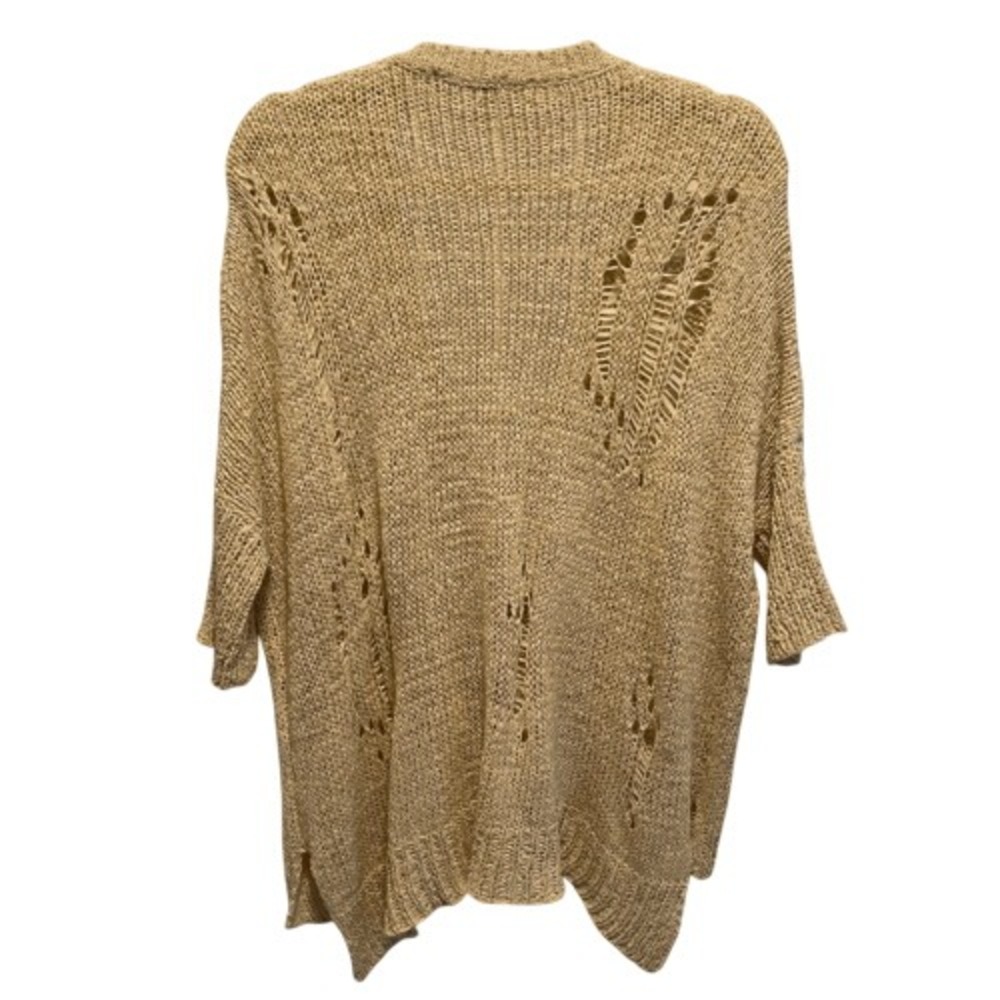 Kieu's Beige Oversized Open Knit Cardigan Button Front Lightweight S - Picture 5 of 9